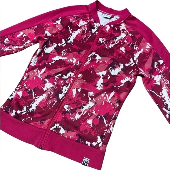 Puma All Over Print T7 Women's Track Jacket Love Potion Size Small Pink & White - Picture 9 of 16